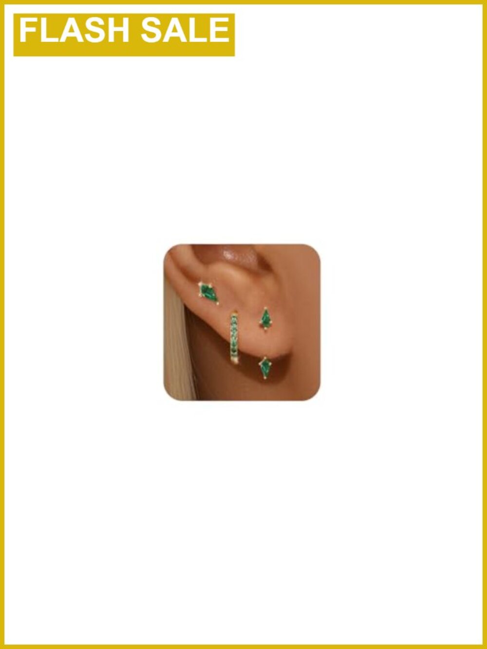 3 Pairs Stackable Kite Hoop Earrings Set for Women Trendy